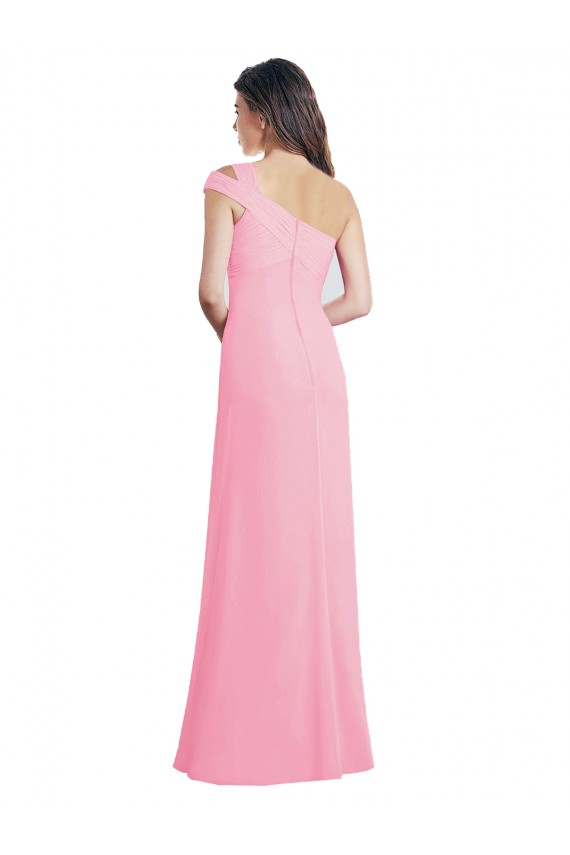 Long Barely Pink Sleeveless A-Line Bridesmaid Dress Canberra