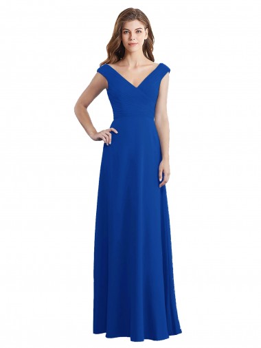 Long Royal Blue Sleeveless A-Line Bridesmaid Dress / Evening Dress Canberra