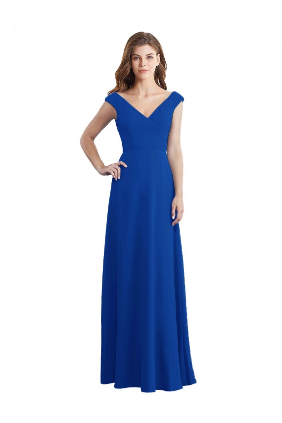 Long Royal Blue Sleeveless A-Line Bridesmaid Dress / Evening Dress Canberra