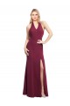 Long Burgundy Sleeveless Mermaid Open Back Bridesmaid Dress Canberra