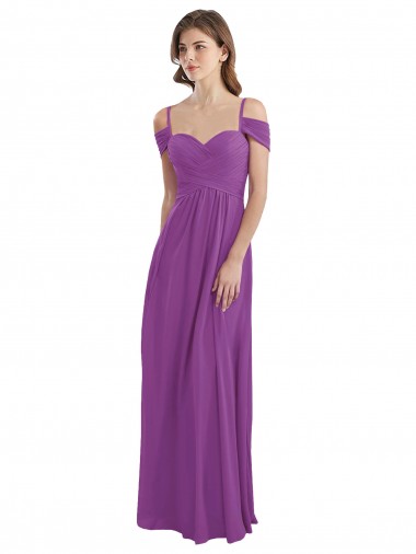 Long Dahlia Cold Shoulder A-Line Bridesmaid Dress Canberra