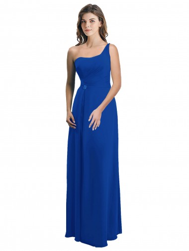 Long Royal Blue Sleeveless A-Line Low Back Bridesmaid Dress Canberra