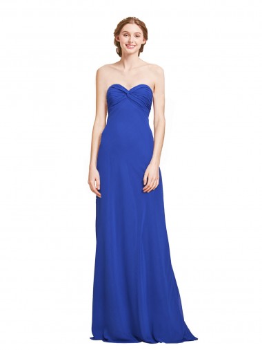 Long Royal Blue Sleeveless A-Line Bridesmaid Gown Canberra