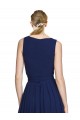 Long Dark Navy Sleeveless A-Line Wedding Party Dress Canberra