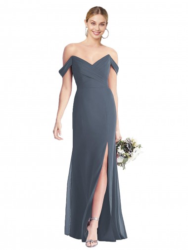 Long Silver Stone Sleeveless Trumpet Open Back Bridesmaid Dress Canberra