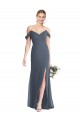 Long Silver Stone Sleeveless Trumpet Open Back Bridesmaid Dress Canberra