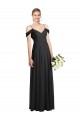 Long Black Cold Shoulder A-Line Semi Formal Evening Dress / Bridesmaid Dress Canberra