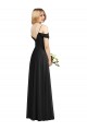 Long Black Cold Shoulder A-Line Semi Formal Evening Dress / Bridesmaid Dress Canberra