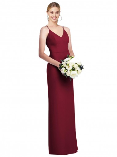 Long Burgundy Sleeveless A-Line Formal Dress / Bridesmaid Dress Canberra