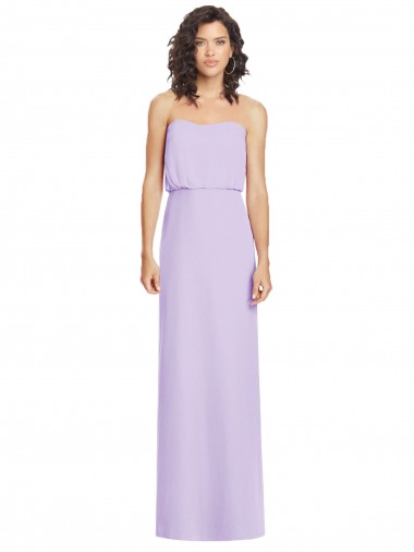 Long Lilac Sleeveless A-Line Low Back Soft Chiffon Formal Dress / Bridesmaid Dress Canberra