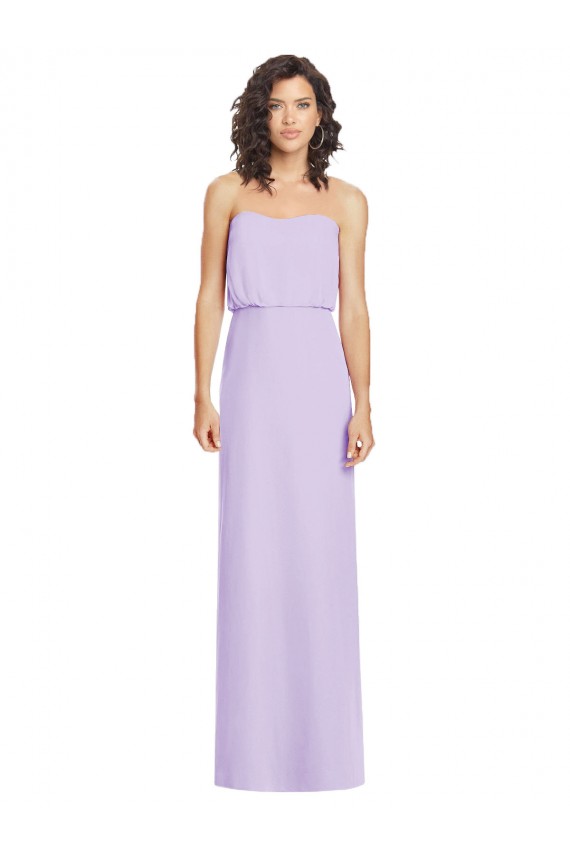 Long Lilac Sleeveless A-Line Low Back Soft Chiffon Formal Dress / Bridesmaid Dress Canberra