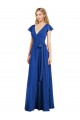 Long Royal Blue Flutter Sleeves A-Line Bridesmaid Dress Canberra