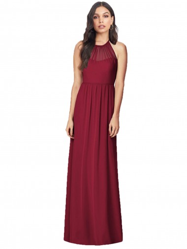 Long Burgundy Sleeveless Trumpet Bridesmaid Dress Canberra