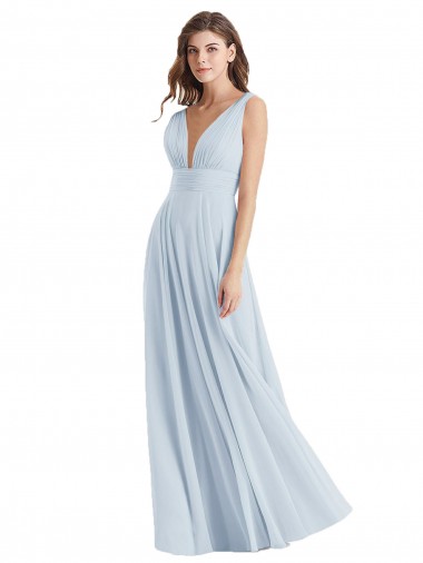 Long Sea Glass Sleeveless A-Line Tie Back Bridesmaid Dress Canberra