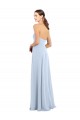 Long Light Sky Blue Sleeveless A-Line Front Slit Bridesmaid Dress Canberra