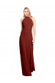 Long Burgundy Sleeveless A-Line Open Back Prom Dress / Bridesmaid Dress Canberra