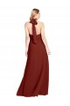 Long Burgundy Sleeveless A-Line Open Back Prom Dress / Bridesmaid Dress Canberra