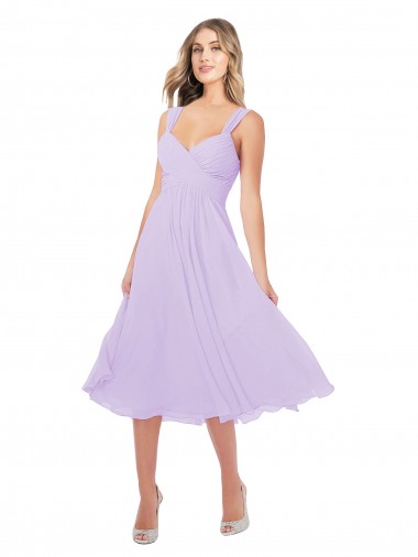 Midi Length Lilac Sleeveless A-Line High Low Bridesmaid Dress Canberra