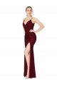 Long Burgundy Sleeveless Mermaid V-Back Side Slit Formal Evening Gown / Prom Dress / Bridesmaid Dress Canberra