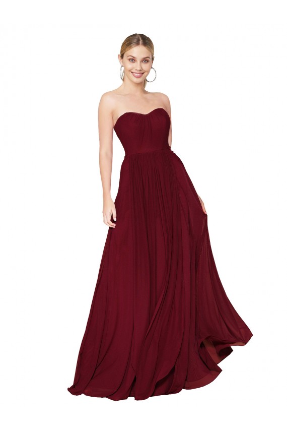 Long Burgundy Sleeveless A-Line Formal Evening Gown / Prom Dress / Bridesmaid Dress Canberra