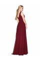 Long Burgundy Sleeveless A-Line V-Back Soft Chiffon Formal Dress / Bridesmaid Dress Canberra