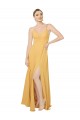 Long Saffron Sleeveless A-Line Open Back Bridesmaid Dress / Evening Dress Canberra