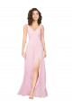 Long Barely Pink Sleeveless A-Line V-Back Bridesmaid Dress Canberra