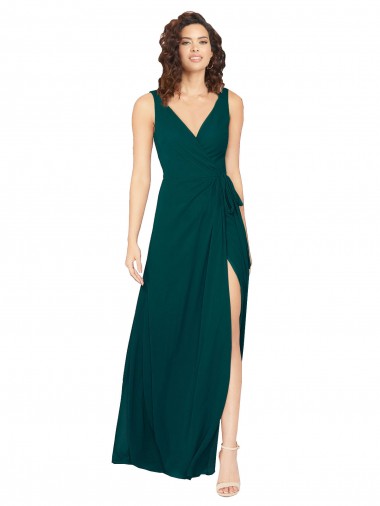 Long Hunter Sleeveless A-Line V-Back Bridesmaid Dress / Evening Gowns Canberra