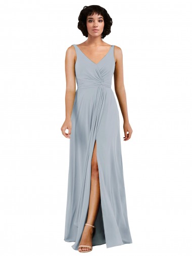 Long Sea Glass Sleeveless Column Low Back Bridesmaid Dress Canberra