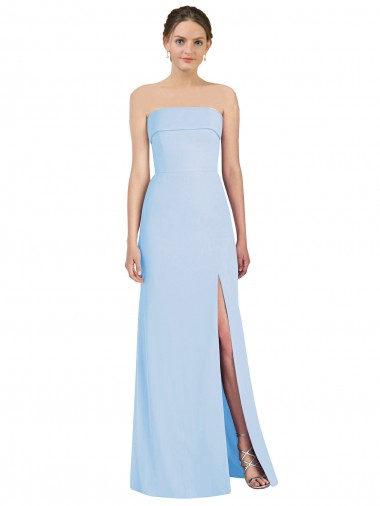 Long Light Sky Blue Sleeveless Trumpet Low Back Black Tie Evening Gown / Bridesmaid Dress Canberra