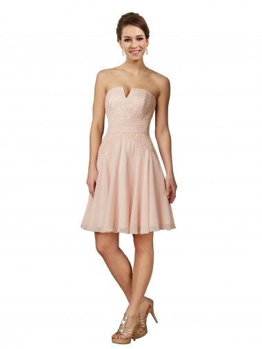 Knee Length Pink Sleeveless A-Line Bridesmaid Dress Canberra