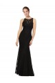 Long Black Sleeveless Sheath Open Back Bridesmaid Dress Canberra