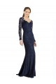 Long Dark Navy Long Sleeves Mermaid Keyhole Back Prom Dress / Bridesmaid Dress Canberra