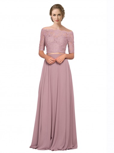 Short Sleeves Long A-Line Prom Dress / Bridesmaid Dress Canberra