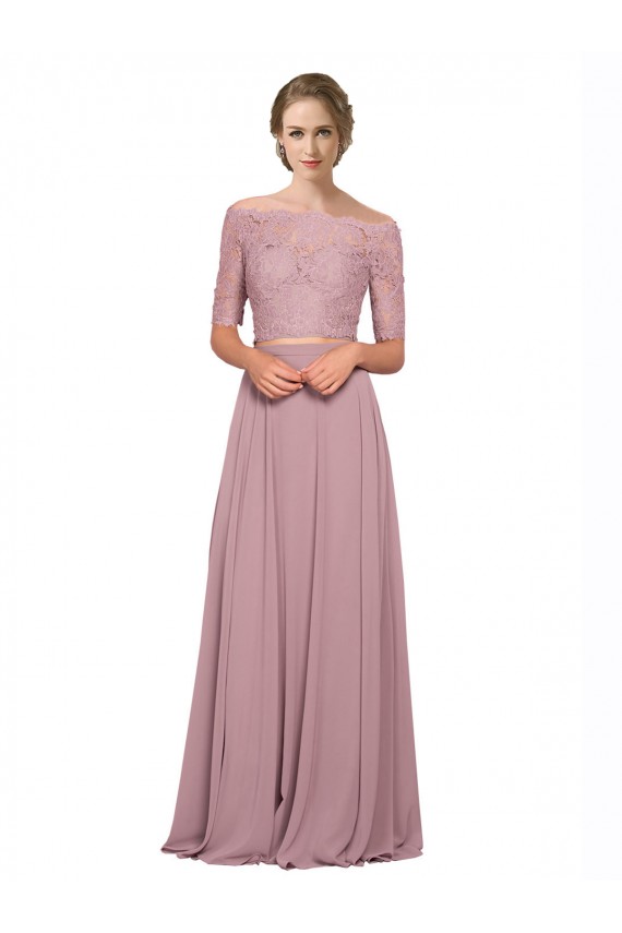 Short Sleeves Long A-Line Prom Dress / Bridesmaid Dress Canberra