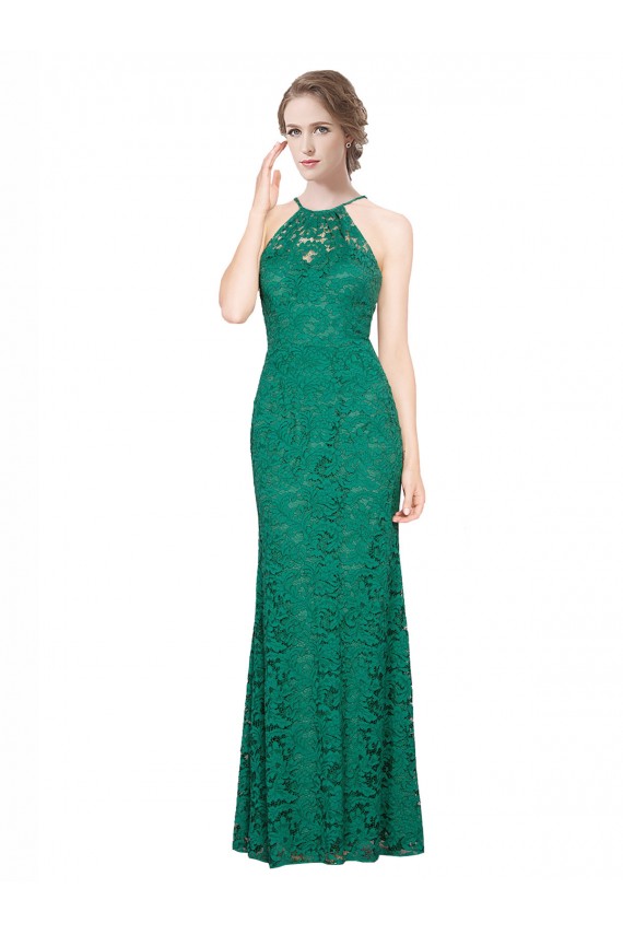 Long Dark Green Sleeveless Mermaid Low Back Prom Dress / Bridesmaid Dress Canberra