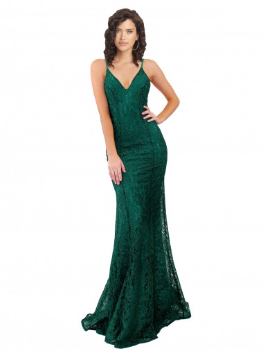 Long Dark Green Sleeveless Mermaid Open Back Black Tie Evening Gown / Prom Dress / Bridesmaid Dress Canberra