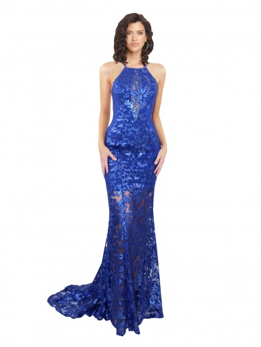 Long Royal Blue Sleeveless Mermaid Open Back Semi Formal Evening Dress / Prom Dress / Bridesmaid Dress Canberra