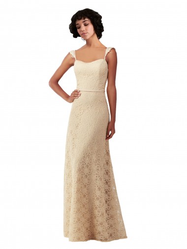 Long Champagne Sleeveless A-Line Bridesmaid Dress Canberra