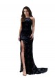 Long Black Sleeveless Mermaid Open Back High Slit Black Tie Evening Gown / Prom Dress / Bridesmaid Dress Canberra