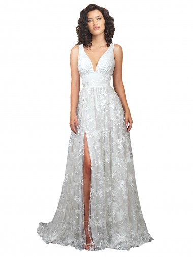 Chapel Train Off White Sleeveless A-Line Low Back Wedding Dress Canberra