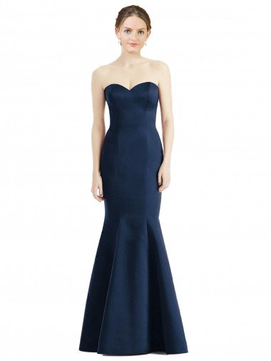 Long Floor Length Dark Navy Sleeveless Mermaid Bridesmaid Dress Canberra