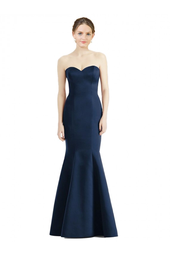 Long Floor Length Dark Navy Sleeveless Mermaid Bridesmaid Dress Canberra