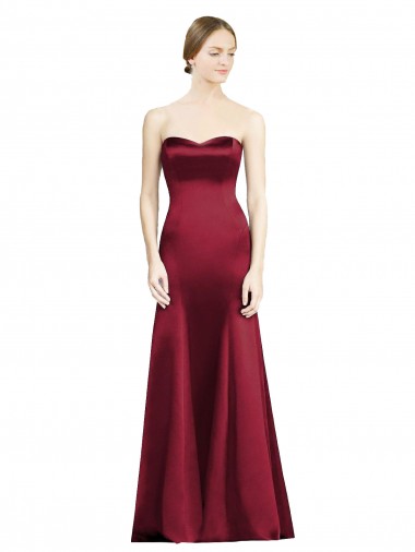 Long Burgundy Sleeveless Mermaid Bridesmaid Dress Canberra