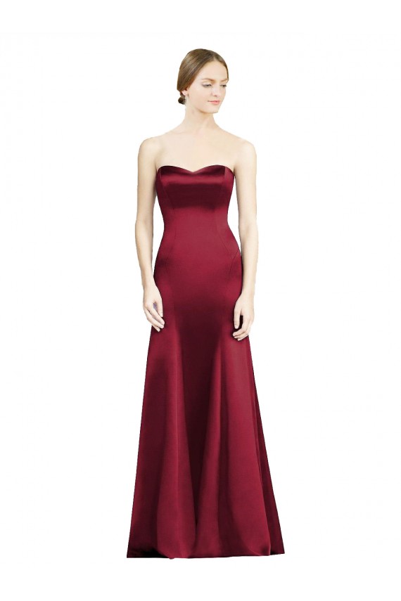 Long Burgundy Sleeveless Mermaid Bridesmaid Dress Canberra