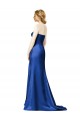 Long Dark Navy Sleeveless A-Line Satin Bridesmaid Dress Canberra