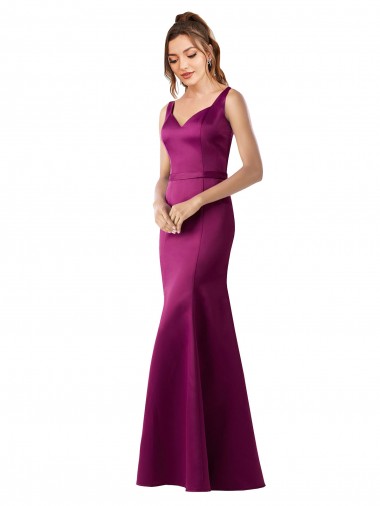 Long Merlot Sleeveless Sheath Open Back Black Tie Evening Gown / Prom Dress / Bridesmaid Dress Canberra