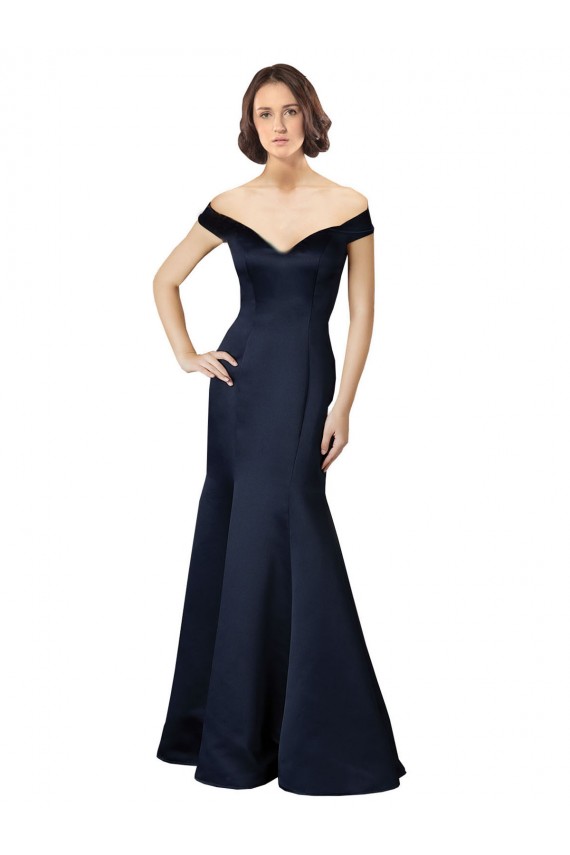 Long Dark Navy Cap Sleeves Mermaid Prom Dress / Bridesmaid Dress Canberra