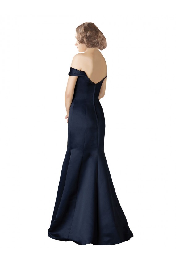 Long Dark Navy Cap Sleeves Mermaid Prom Dress / Bridesmaid Dress Canberra