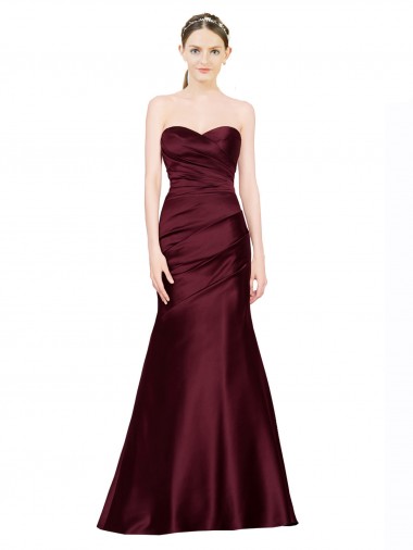 Long Burgundy Sleeveless Mermaid Low Back Formal Evening Gown / Prom Dress / Bridesmaid Dress Canberra